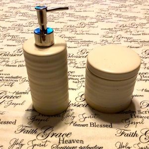Threshold Soap Pump And Canister Set Cream And Tan